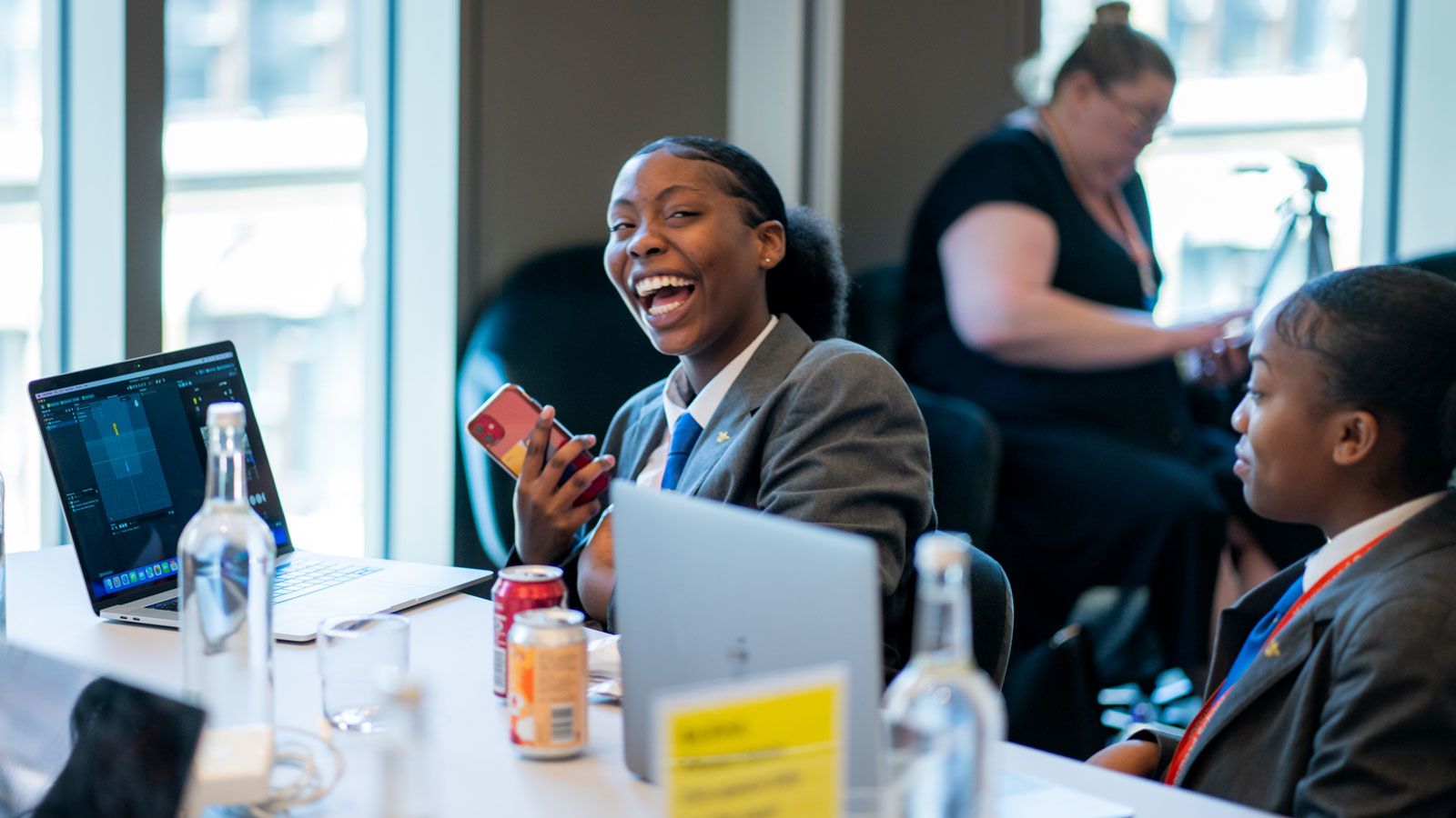 Children in classroom laughing