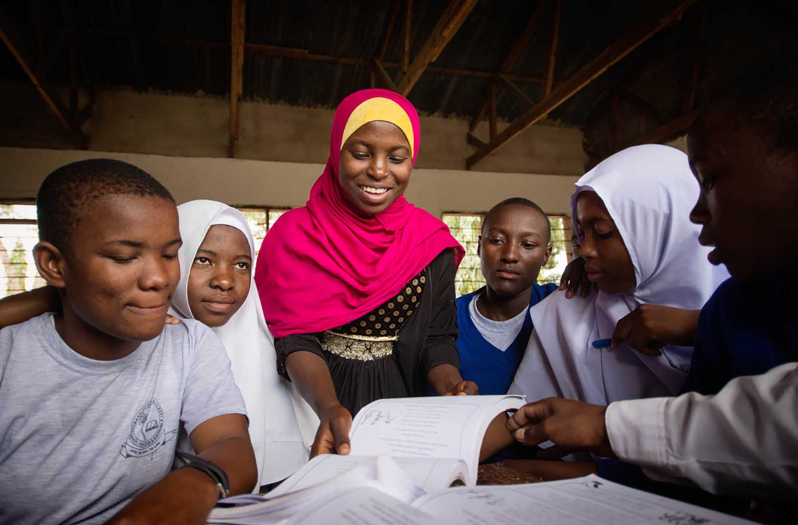 Students in a school in Tanzania