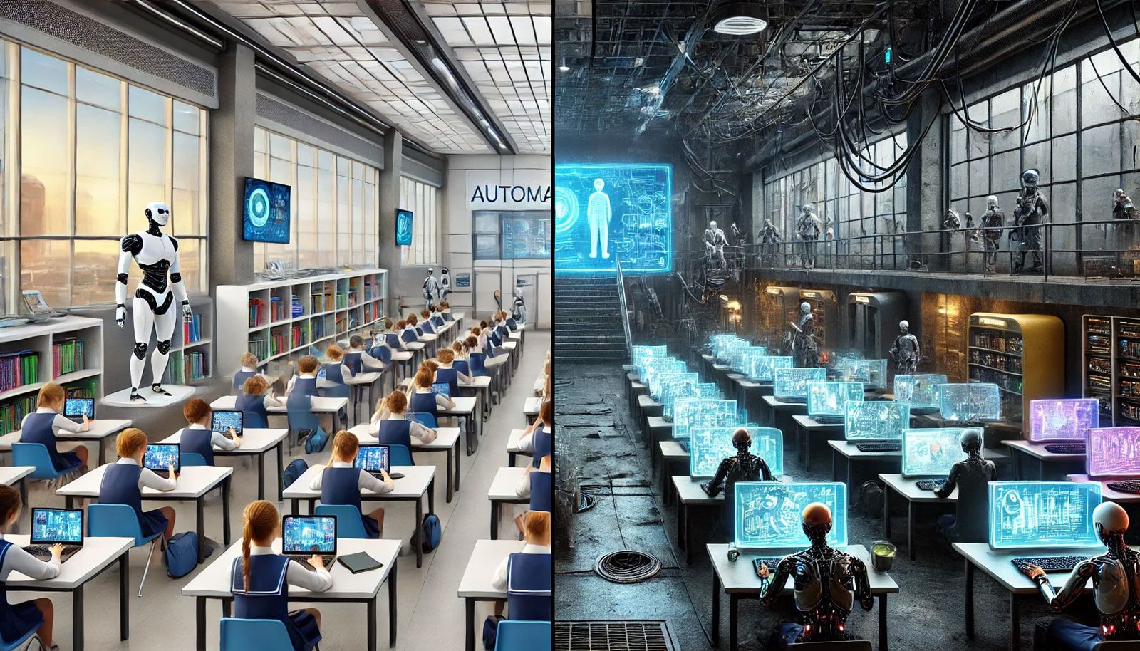 Utopian and dystopian automated schools
