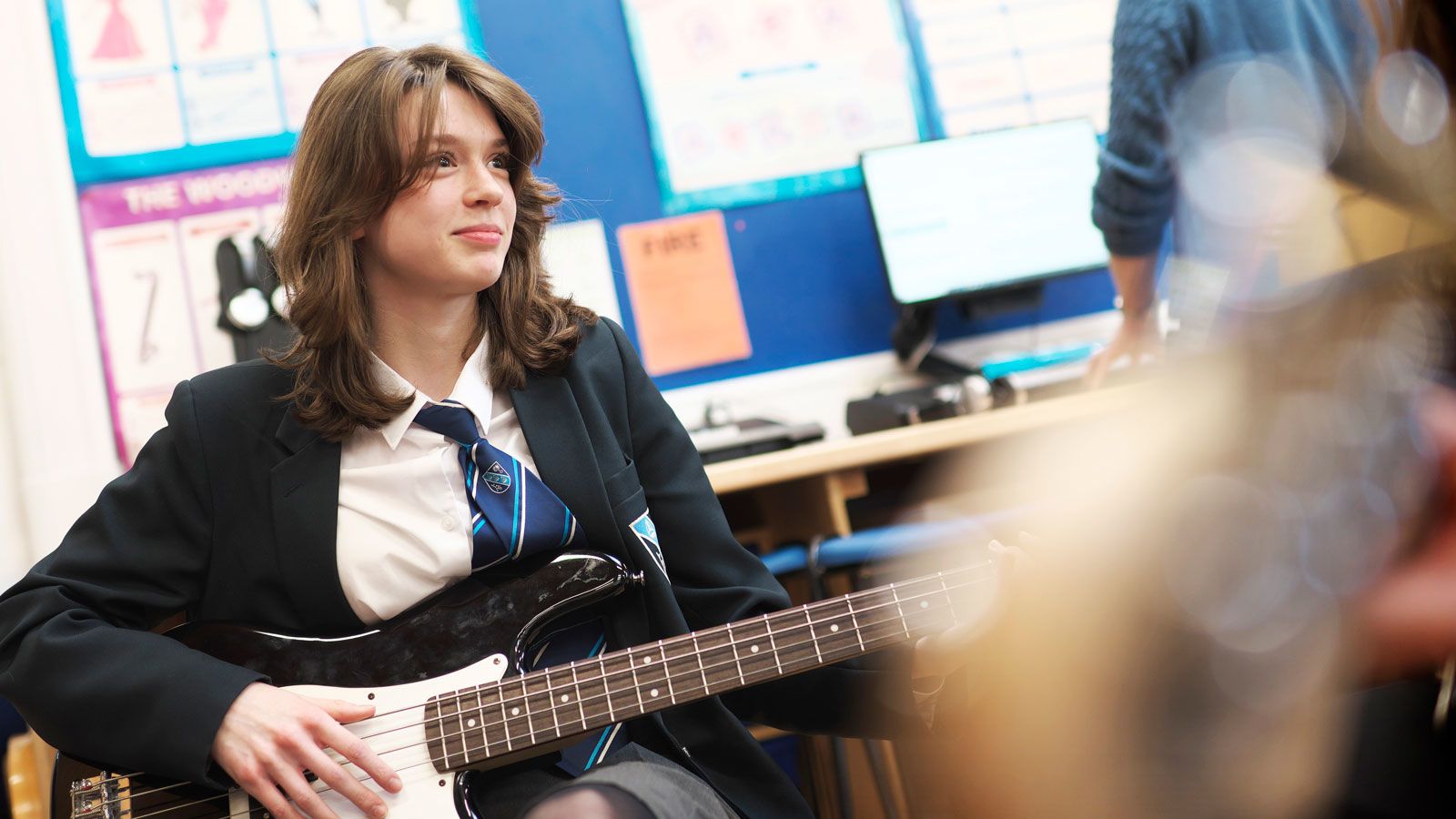 Girl with bass guitar